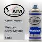 Preview: Aston-Martin, Mercury Silver Metallic, 1300: 400ml Sprühdose, von ATW Autoteile West.